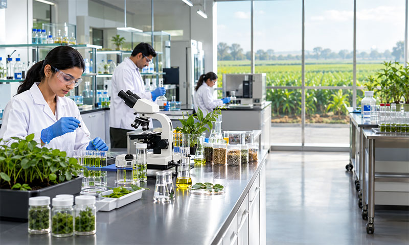 Formulation development workspace at Dharshan Crop Science
